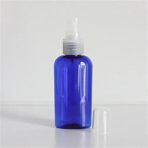 2 oz Blue PET Cosmo Oval with 20-410 Neck