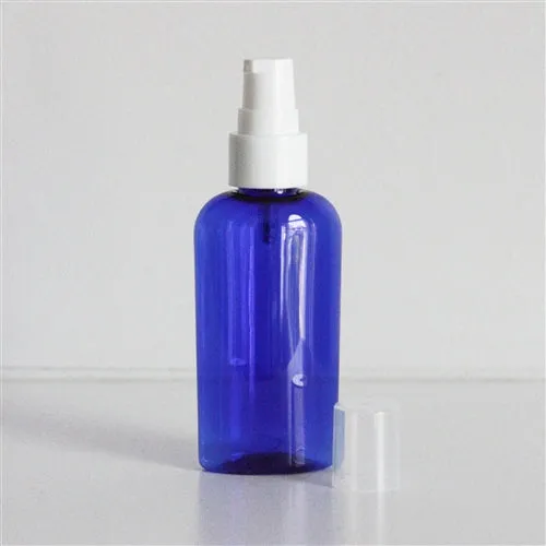 2 oz Blue PET Cosmo Oval with 20-410 Neck