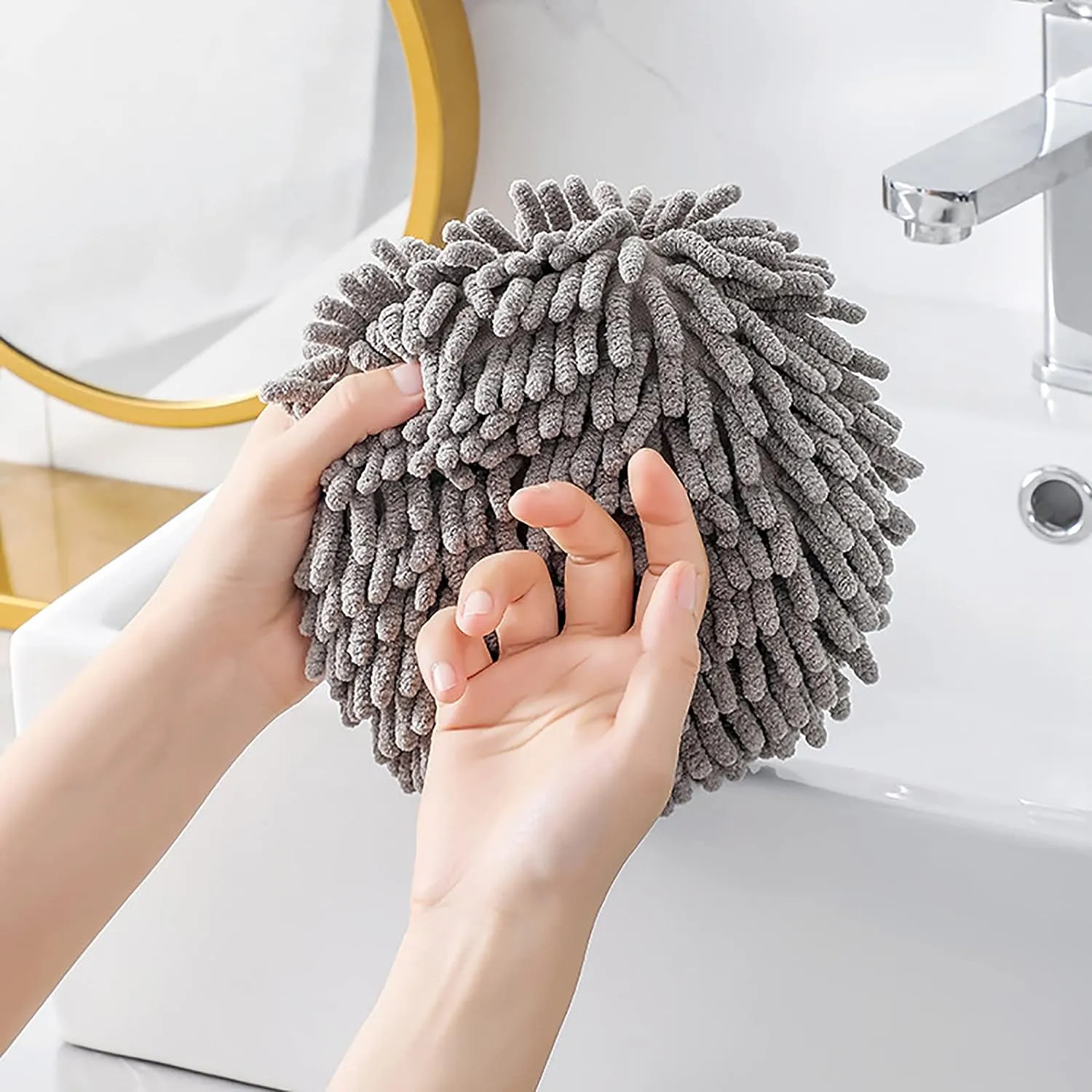 4743  Hand Towels Soft Absorbent Microfiber Towels Ball Home Kitchen Bathroom Hanging Towels Quick Dry Cloths