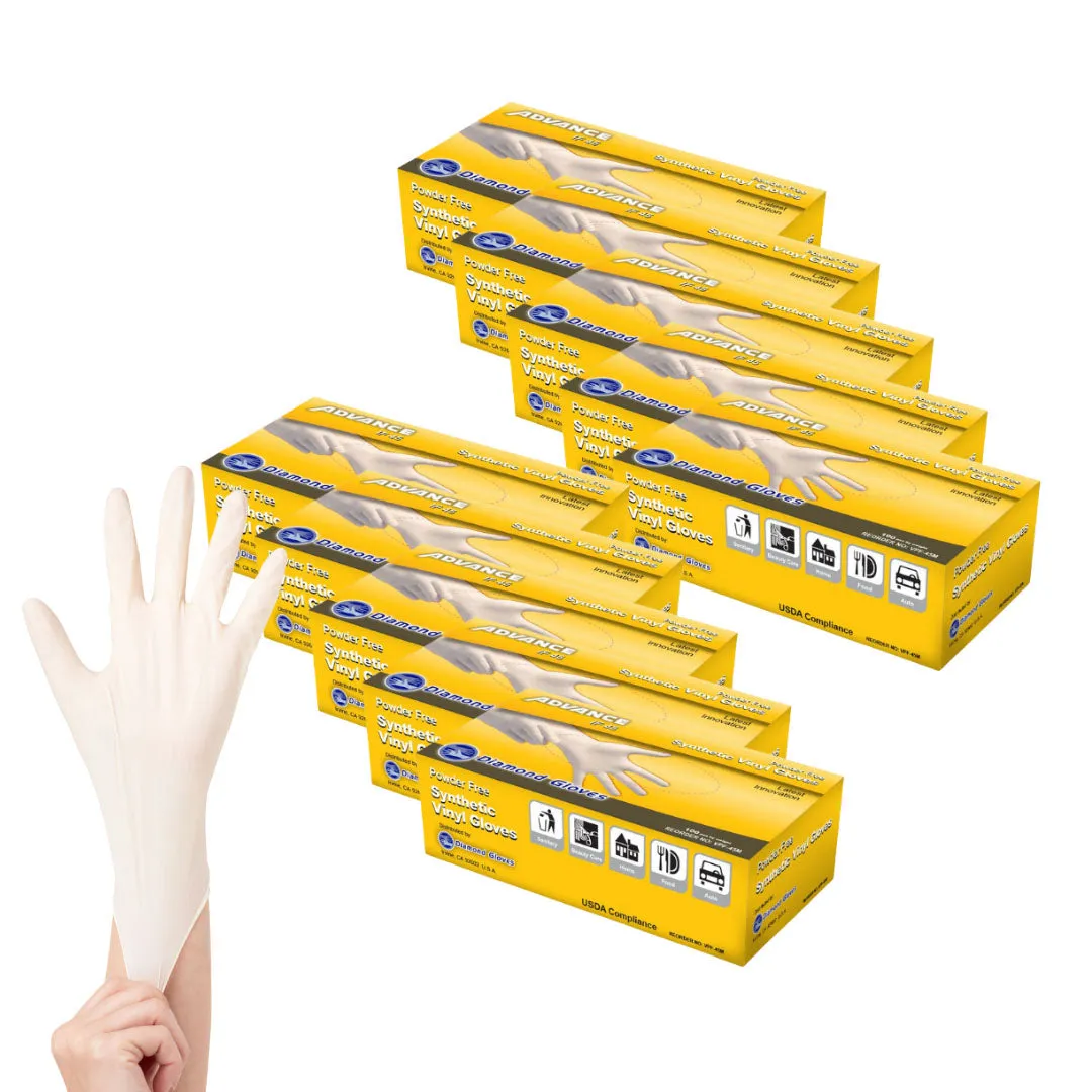 ADVANCE Stretch Vinyl Gloves - Powder Free, 1,000 Gloves
