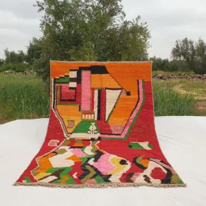Arama - Red Moroccan Rug Boujad 6x9 | Berber Handmade Authentic Rug | 9'9x6'3 Ft | 303x193 cm