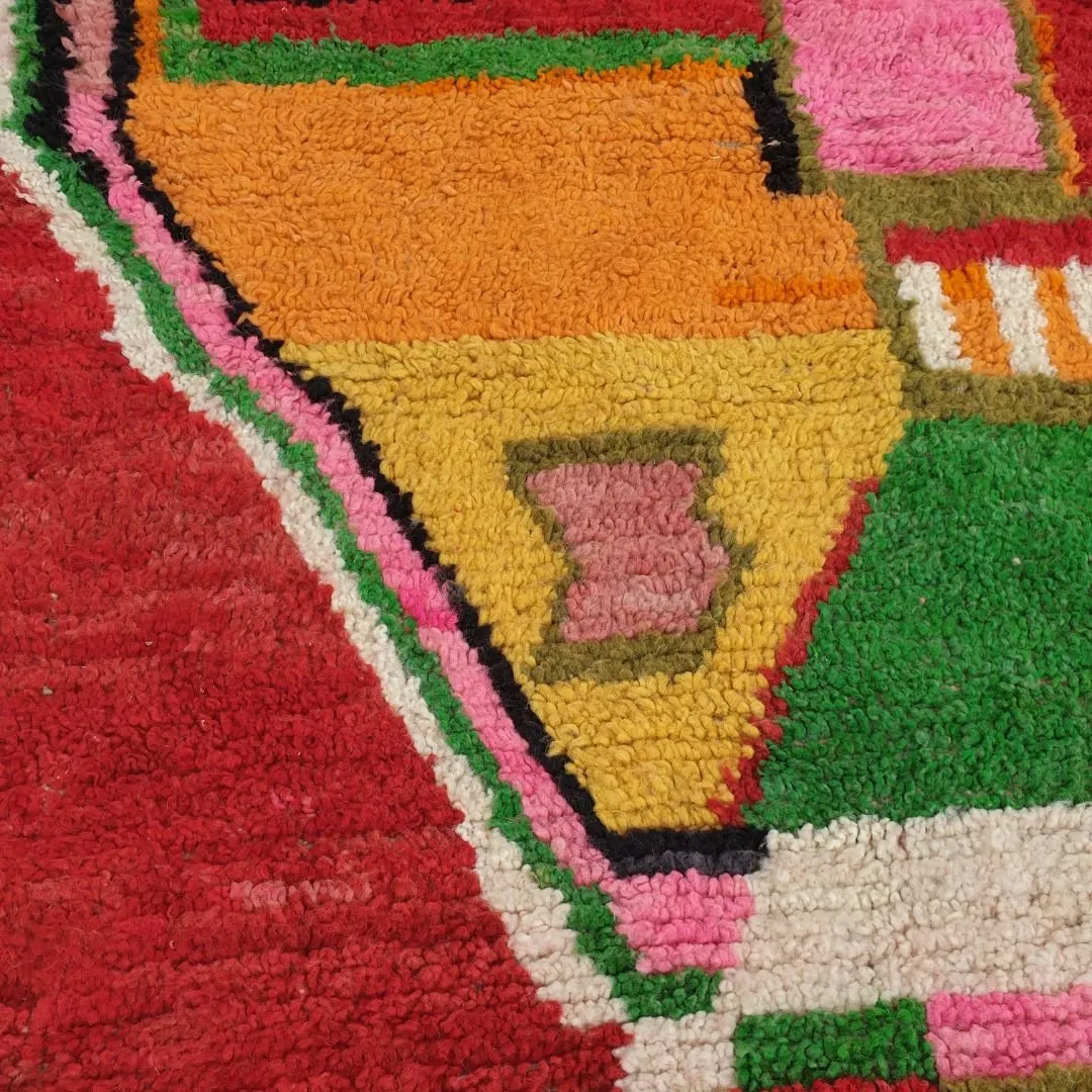 Arama - Red Moroccan Rug Boujad 6x9 | Berber Handmade Authentic Rug | 9'9x6'3 Ft | 303x193 cm
