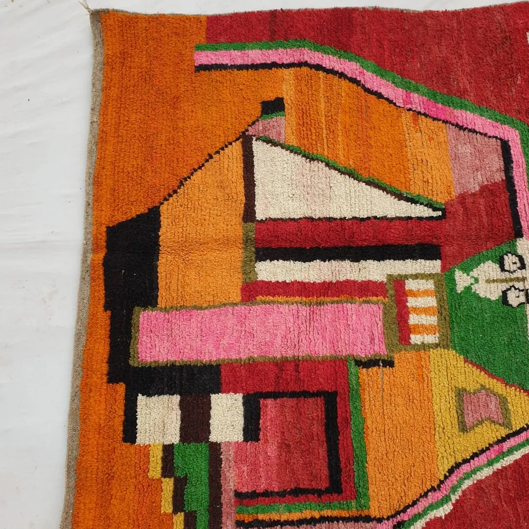 Arama - Red Moroccan Rug Boujad 6x9 | Berber Handmade Authentic Rug | 9'9x6'3 Ft | 303x193 cm
