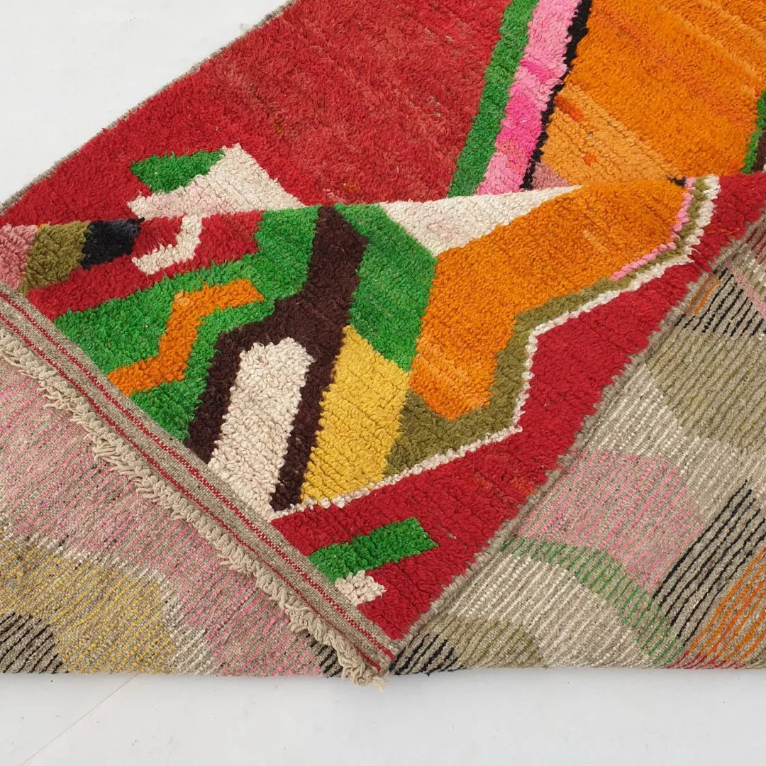 Arama - Red Moroccan Rug Boujad 6x9 | Berber Handmade Authentic Rug | 9'9x6'3 Ft | 303x193 cm