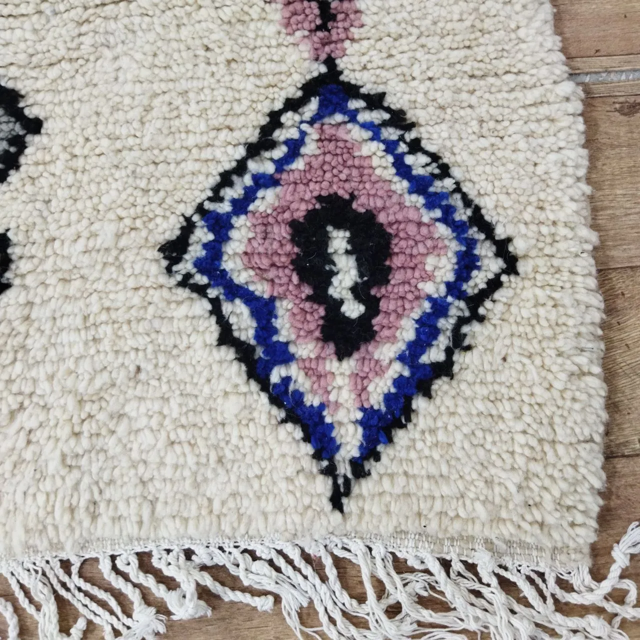 Authentic Colorful Rug - Moroccan Wool Azilal Rug 4x7 Ft