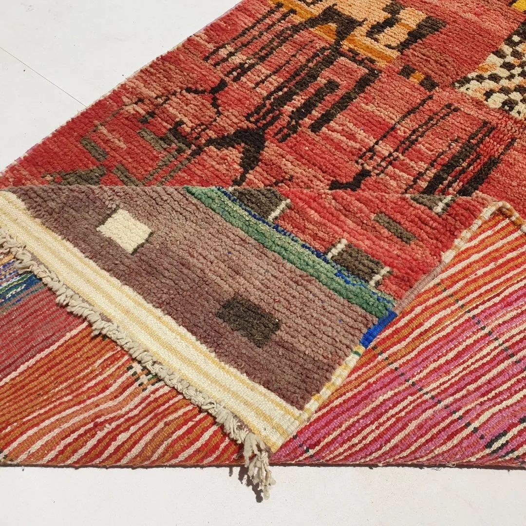Awifia - Red Moroccan Rug 5x8 Boujad Berber | Authentic Berber Living room & Bedroom Rug | 5'57x8'96 Ft | 170x273 cm