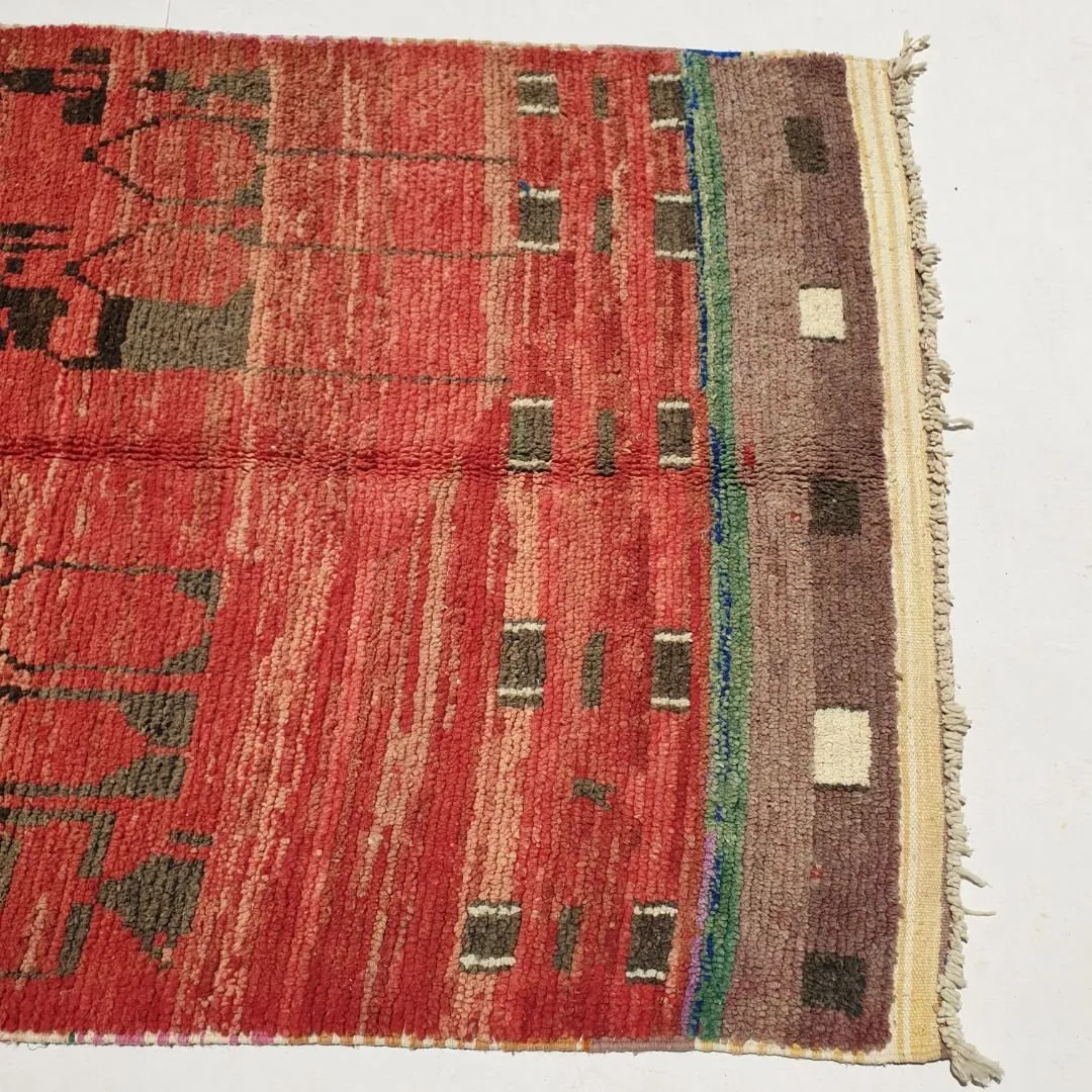 Awifia - Red Moroccan Rug 5x8 Boujad Berber | Authentic Berber Living room & Bedroom Rug | 5'57x8'96 Ft | 170x273 cm