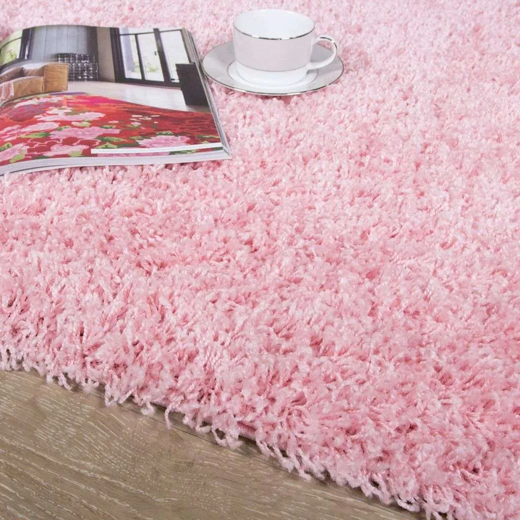Baby Pink Shaggy Rug