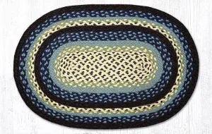 Blueberry & Cream Braided Rug - Oval