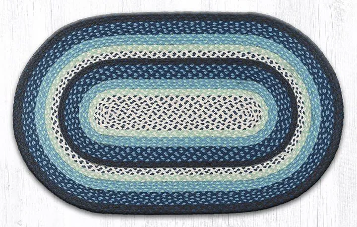 Blueberry & Cream Braided Rug - Oval