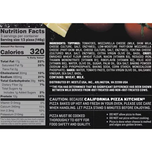 California Pizza Kitchen Crispy Thin Crust Margherita Frozen Pizza, 15.5 oz