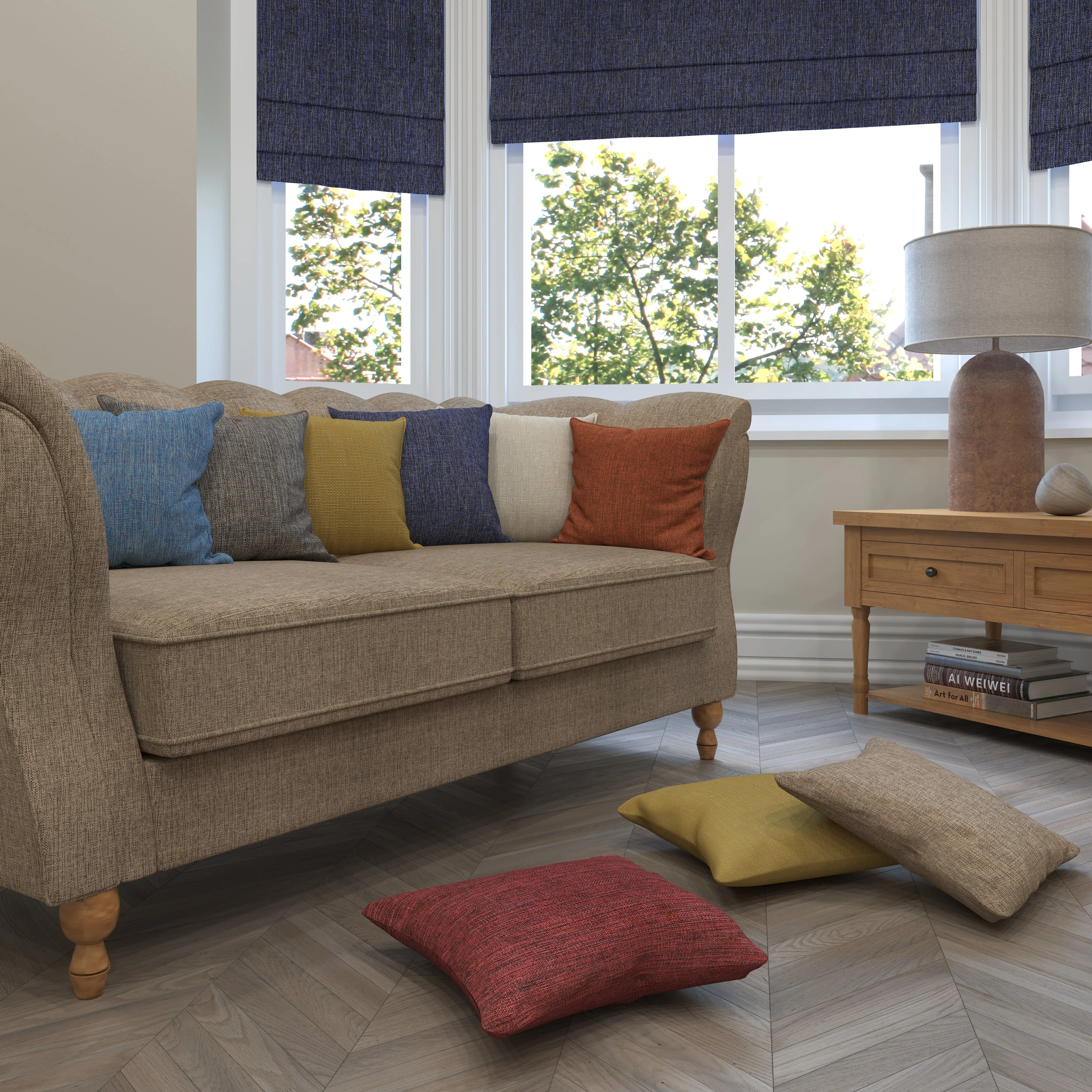 Capri Soft Grey Piped Cushion