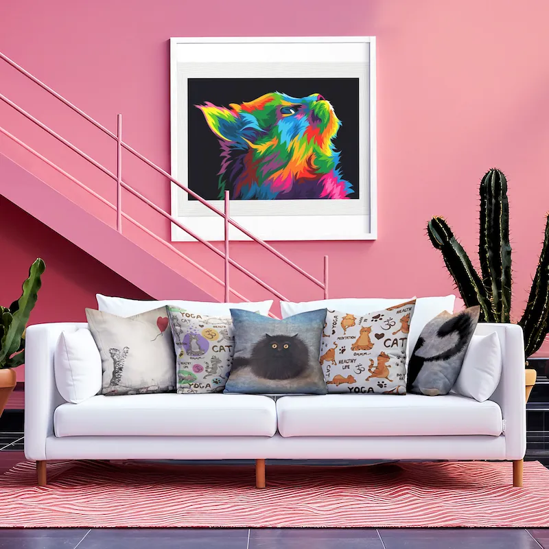 Cat With Balloon Soft Feel Cushion