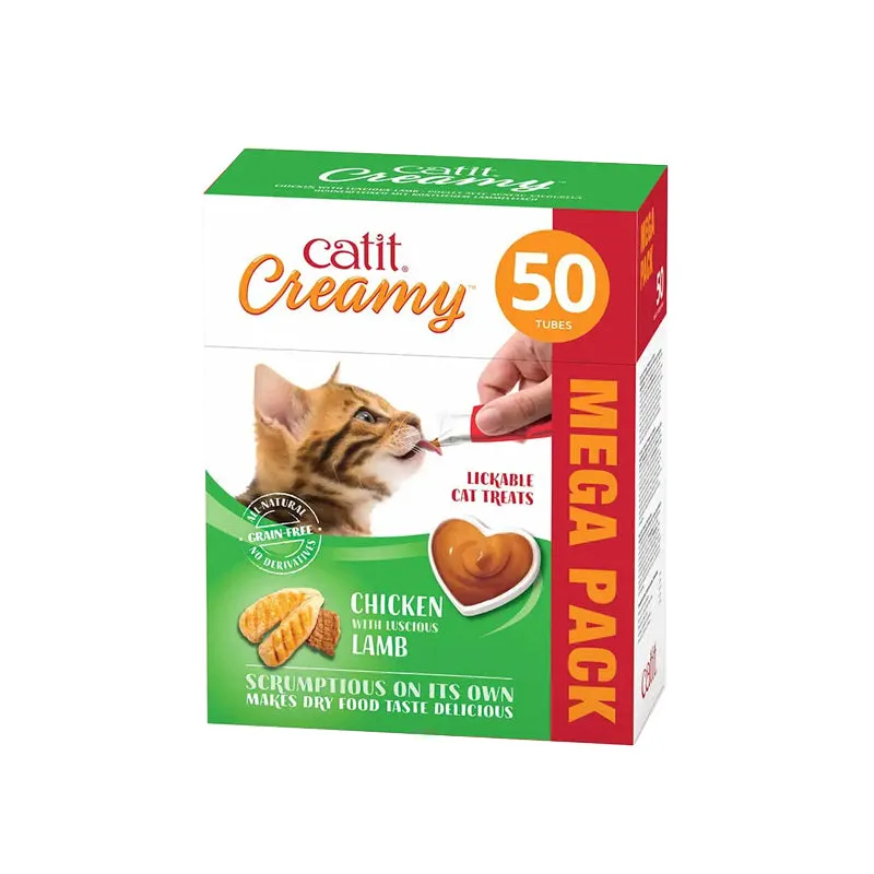 Catit Creamy Lickable Cat Treat - Chicken & Lamb - Mega Pack