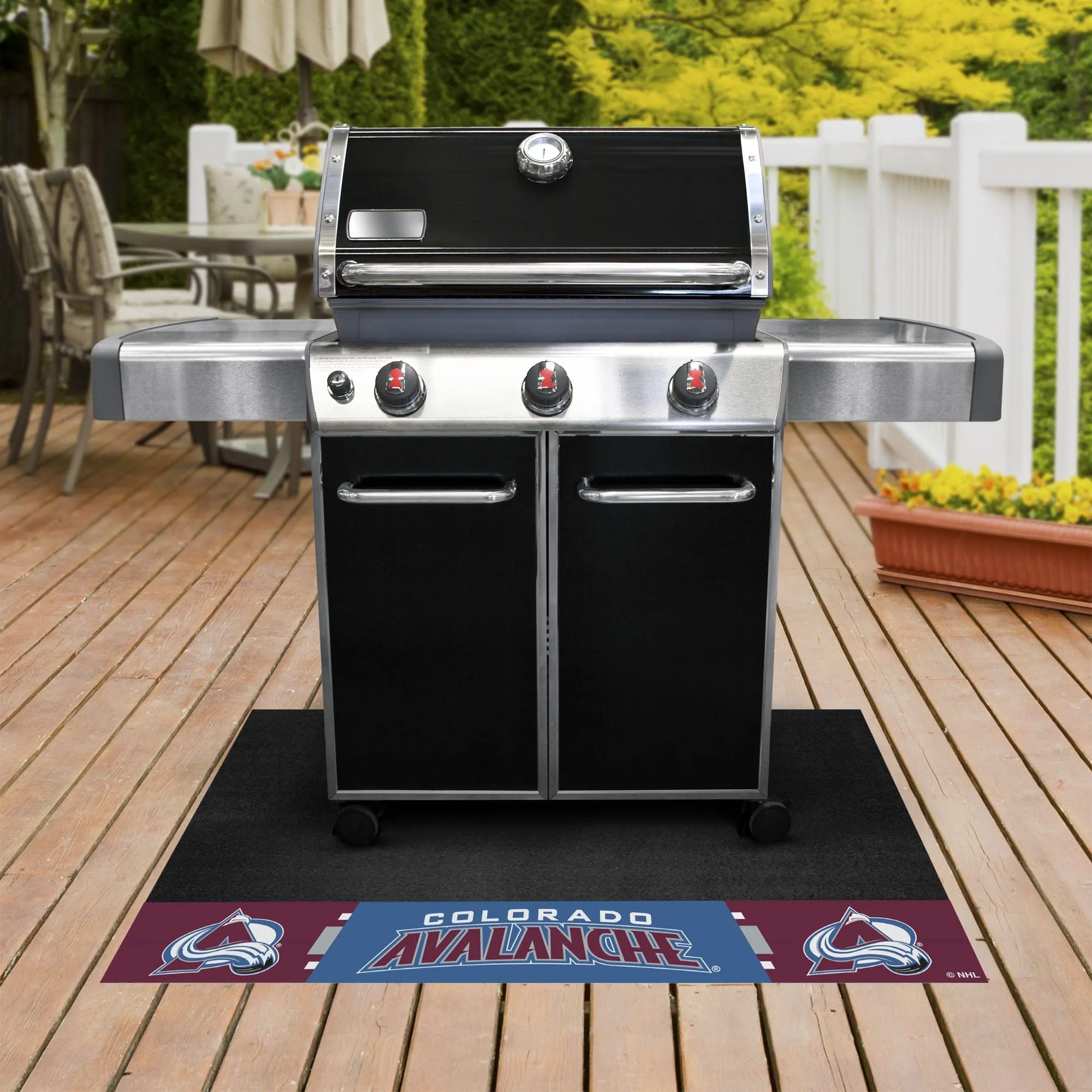 Colorado Avalanche Vinyl Grill Mat - 26in. x 42in.