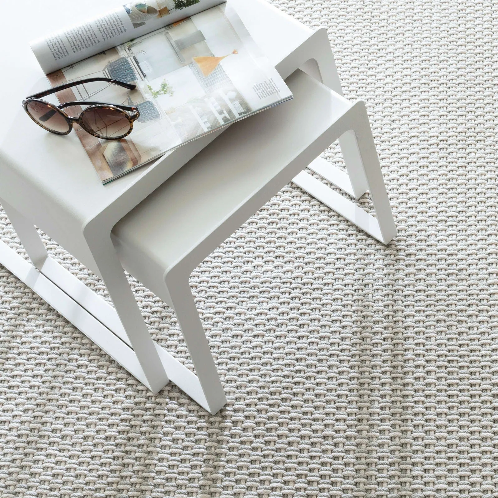 Dash & Albert Two-Tone Rope Plat/Ivory Indoor/Outdoor Rug