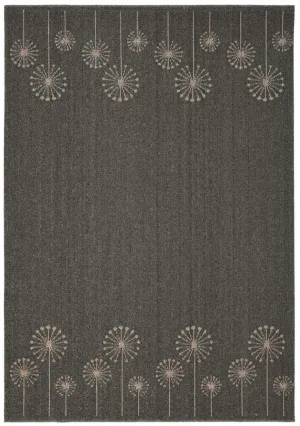 Geneva Lead Sand Flower Washable Rug & Runner