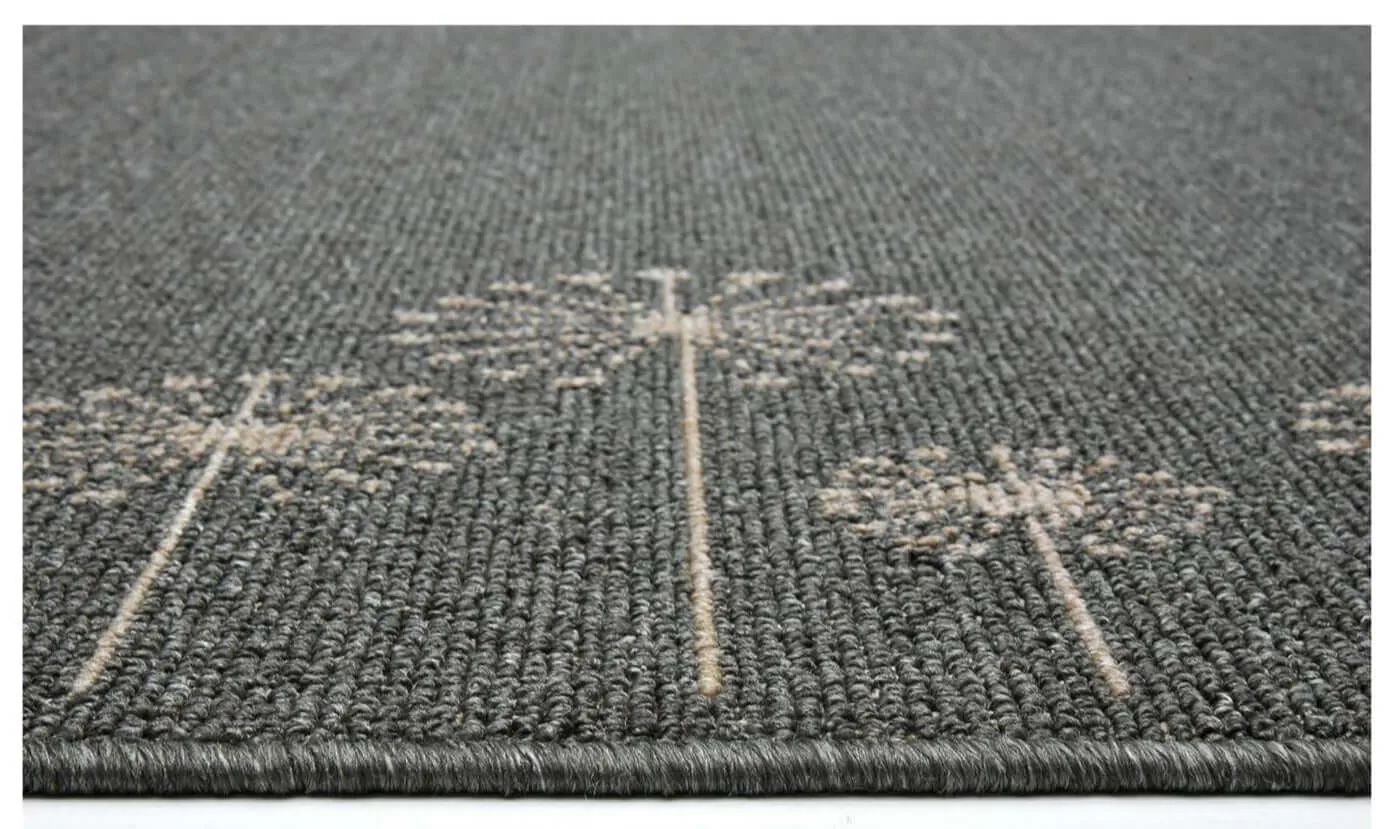 Geneva Lead Sand Flower Washable Rug & Runner