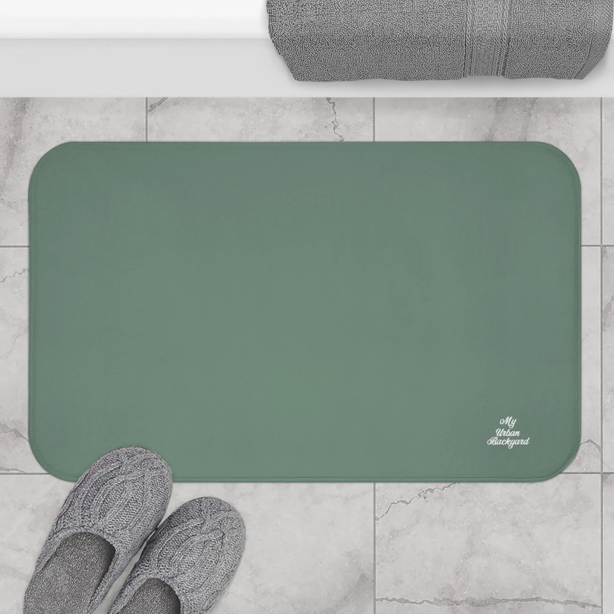 Green Accent Color, Memory Foam Bath Mat - Cozy Bathroom Essential