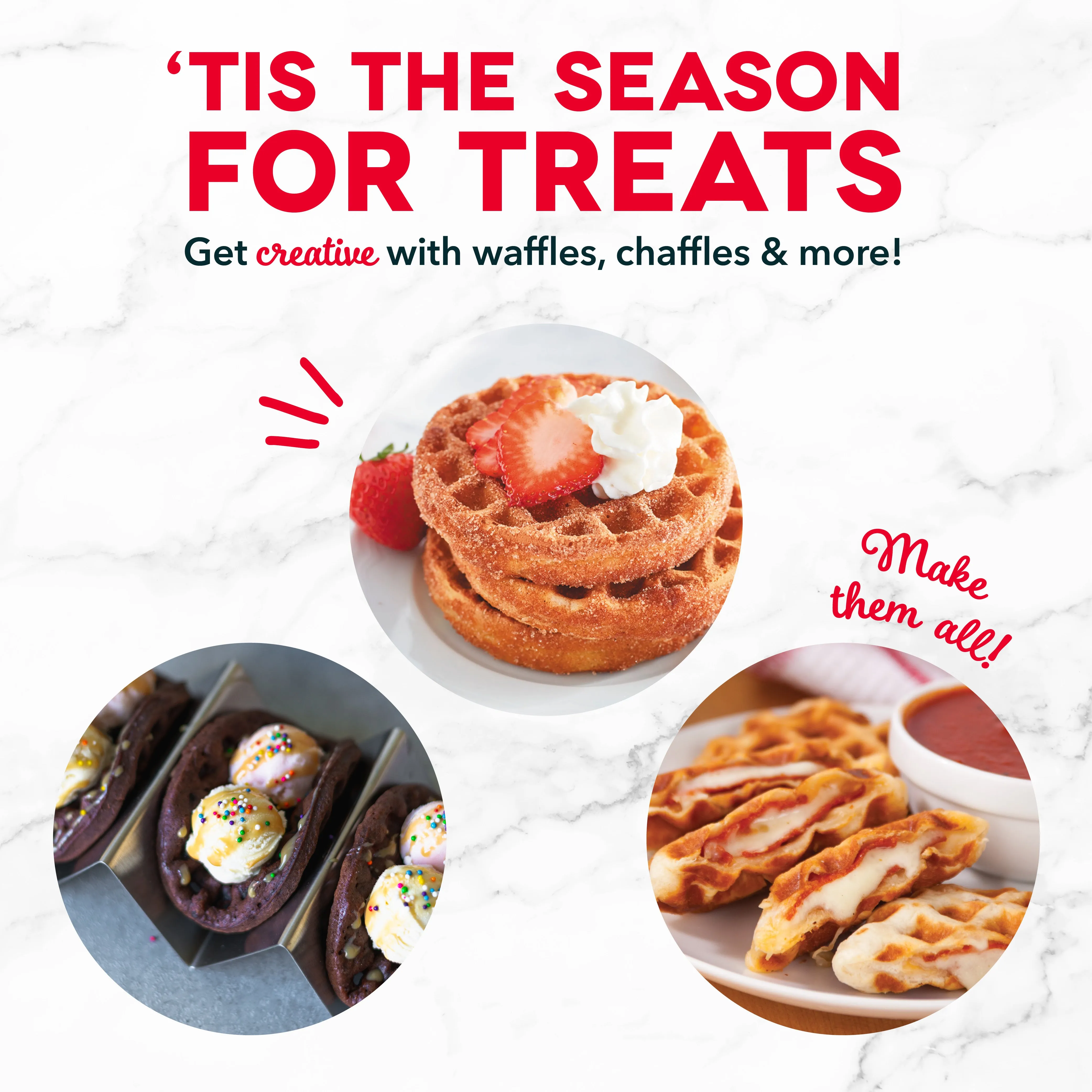 Holiday Mini Waffle Maker 2-Pack