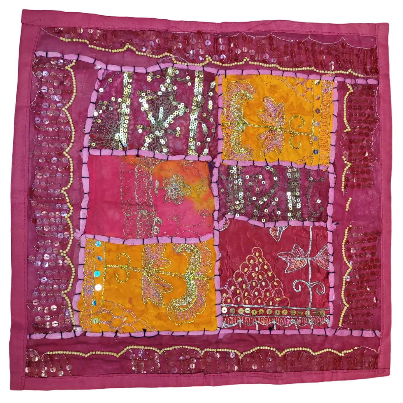Indian Patchwork 'Radishna' Cushion Cover - Assorted Colours