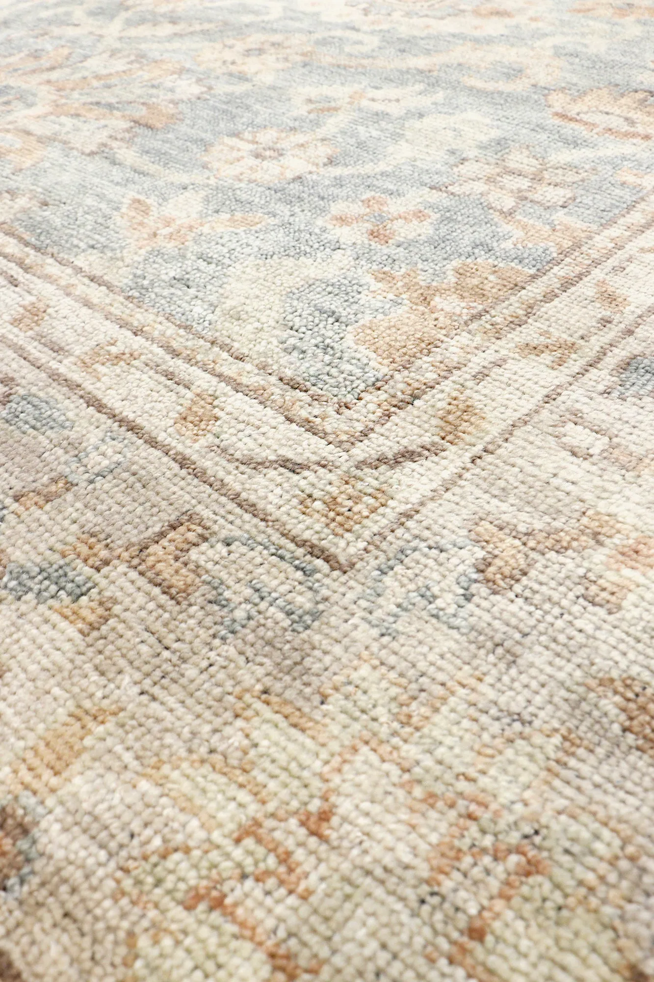 Khotan Collection Hand-Knotted Wool L. Blue Area Rug-10' 2" X 14' 2"