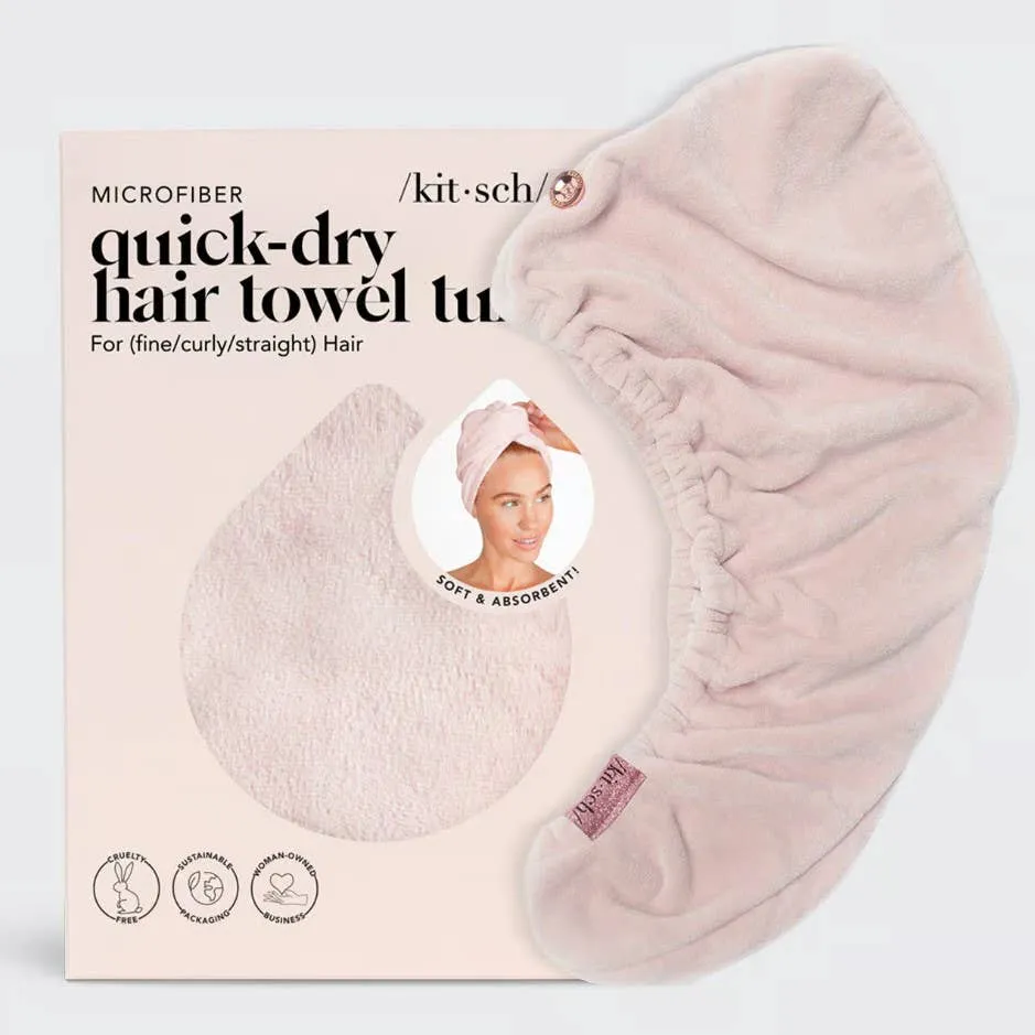 KITSCH Quick Dry Hair Towel - Blush