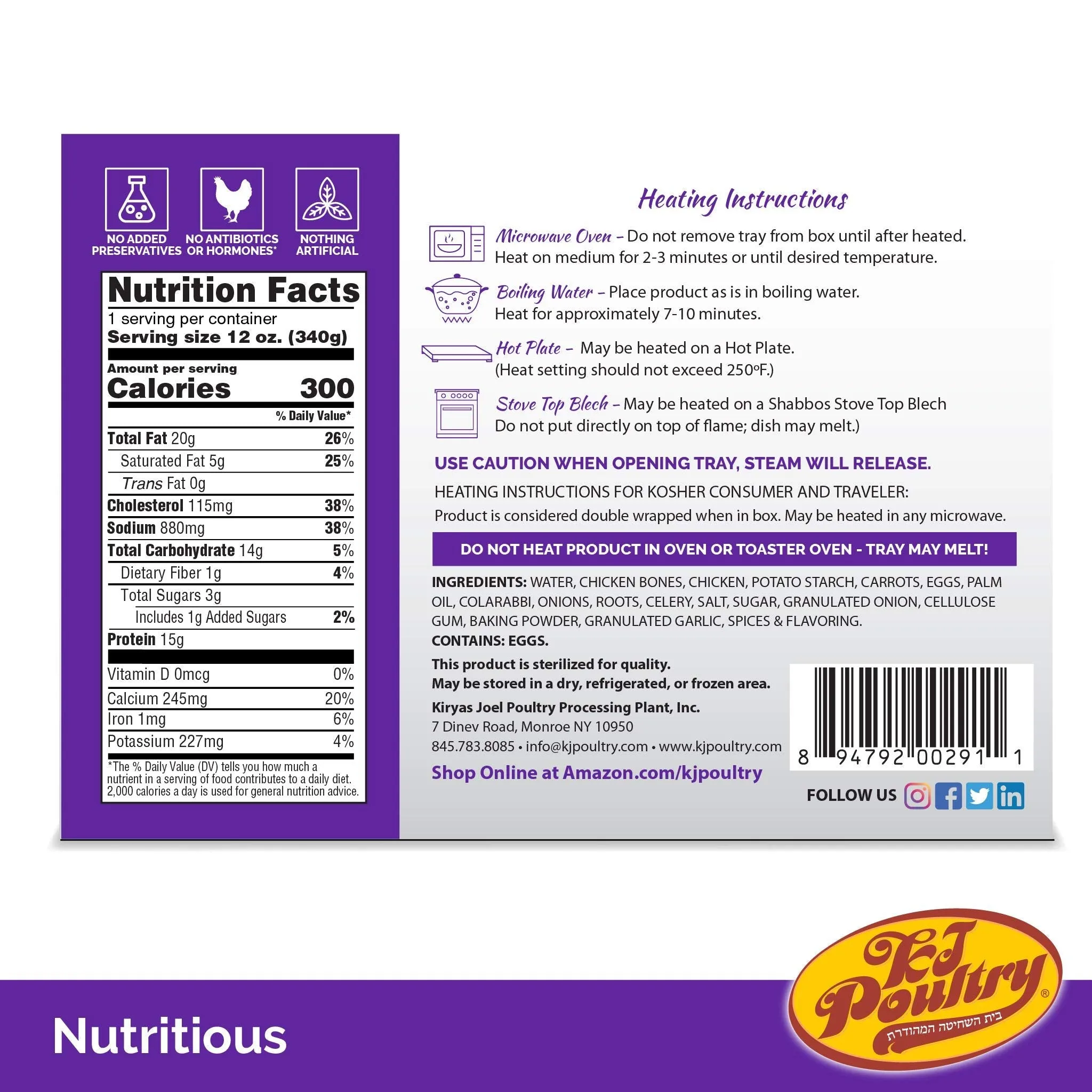 KJ Poultry Kosher Gluten-Free Matzo Ball Chicken Soup - 1 Pack