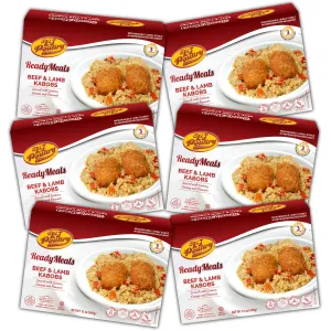 KJ Poultry Kosher MRE Meat Meals Ready to Eat, Beef Lamb Kabob and Quinoa - 6 Pack