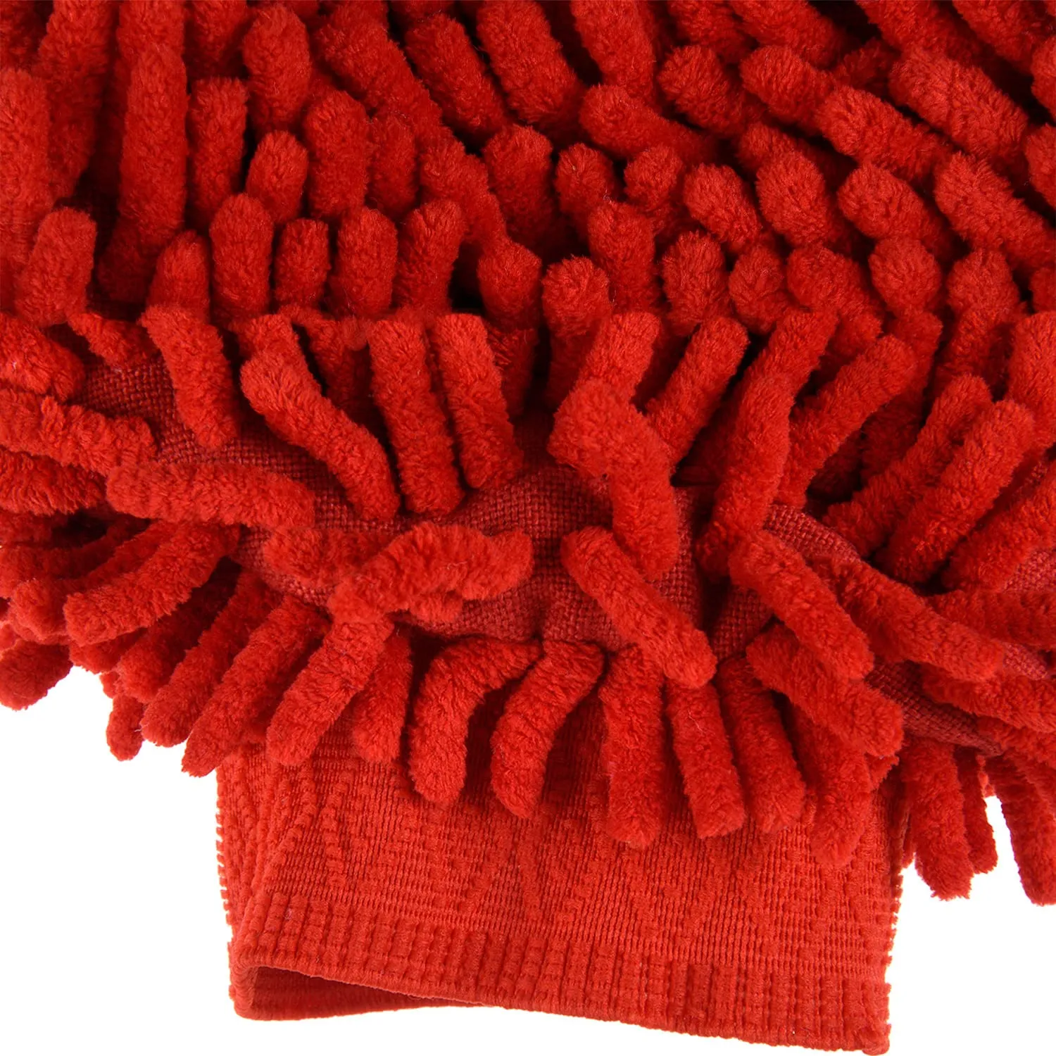 Kuber Industries Chenille Mitts|Microfiber Cleaning Gloves|Inside Waterproof Cloth Gloves|100 Gram Weighted Hand Duster|Chenille Gloves for Car|Glass|Pack of 2 (Red & Blue)