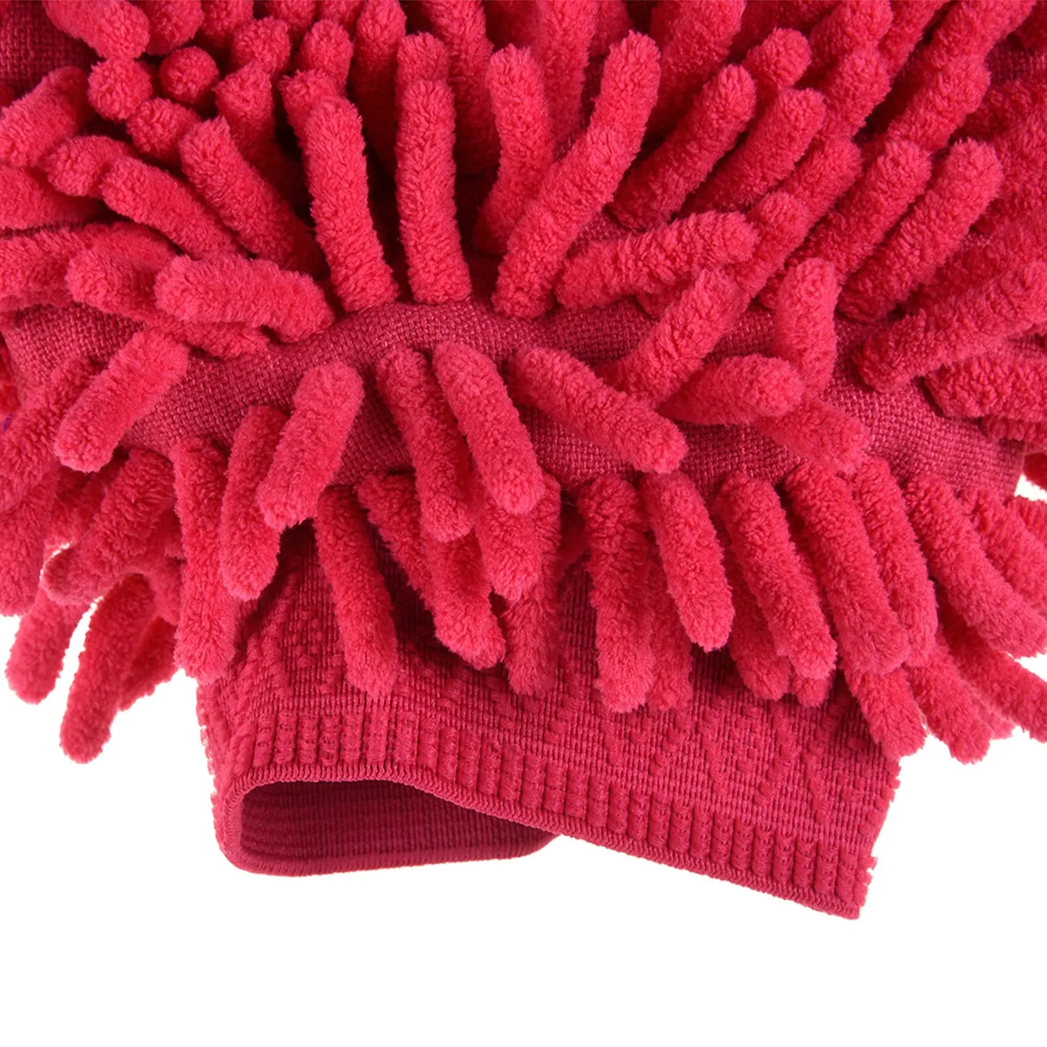 Kuber Industries Chenille Mitts|Microfiber Cleaning Gloves|Inside Waterproof Cloth Gloves|100 Gram Weighted Hand Duster|Chenille Gloves for Car|Glass|Pack of 5 (Dark Pink)