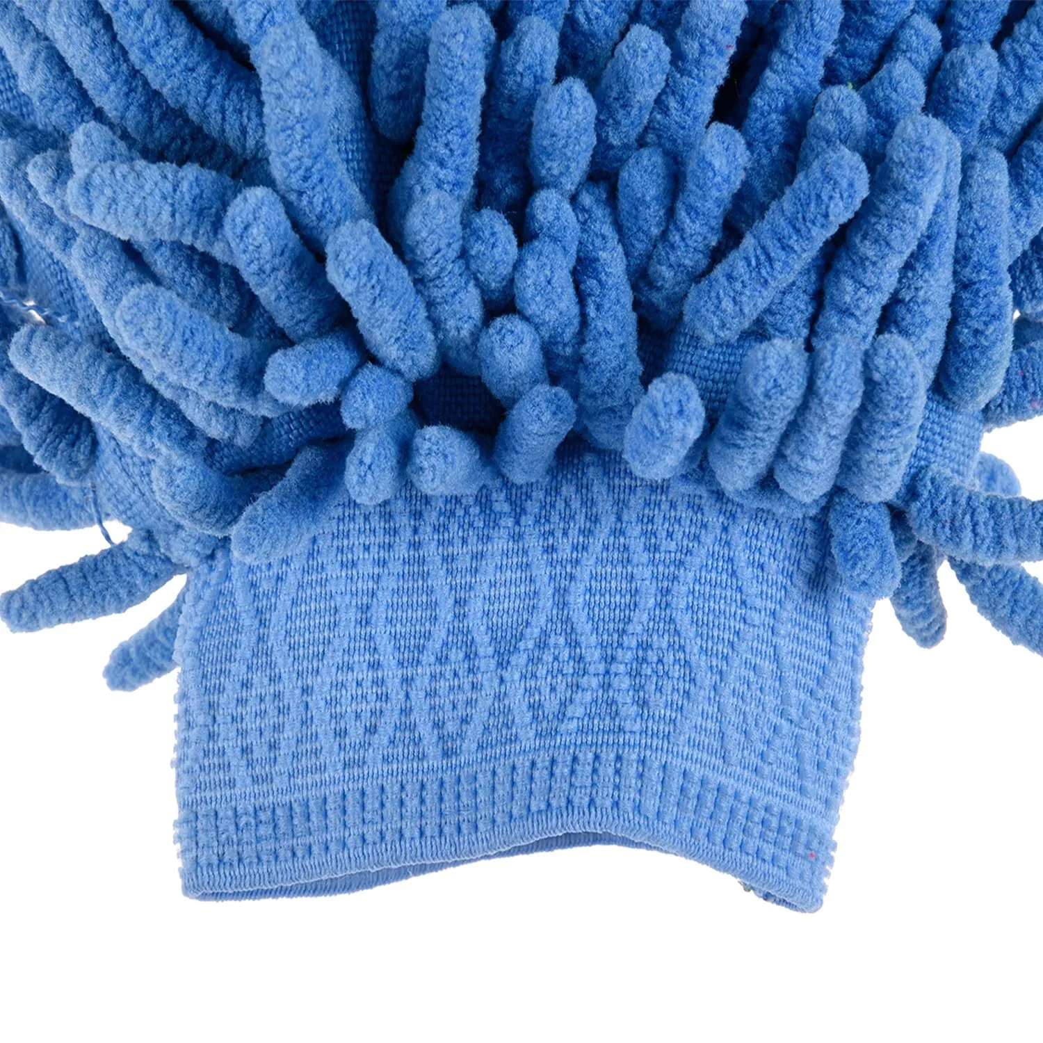 Kuber Industries Chenille Mitts|Microfiber Cleaning Gloves|Inside Waterproof Cloth Gloves|100 Gram Weighted Hand Duster|Hand Chenille Gloves for Car|Glass (Blue)