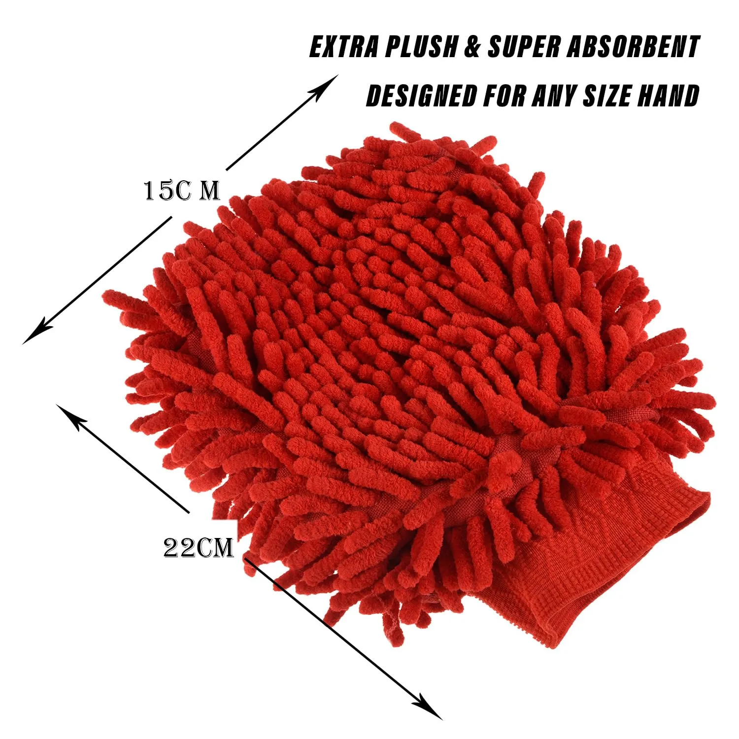 Kuber Industries Gloves | Microfiber Cleaning Gloves | Chenille Mitts for Kitchen | 50 GSM Hand Duster for Kitchen | Hand Gloves For Car | Duster for Glass | Pack of 4 | Red