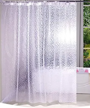 Kuber Industries Shower Curtain & Bathmat Set | Non-Slip Bath mats for Bathroom | Easy-Slide Curtains | Polyester Curtain or Bathmat for Bath Décor | XTL443-3T | 12 Pcs Set | Multicolor