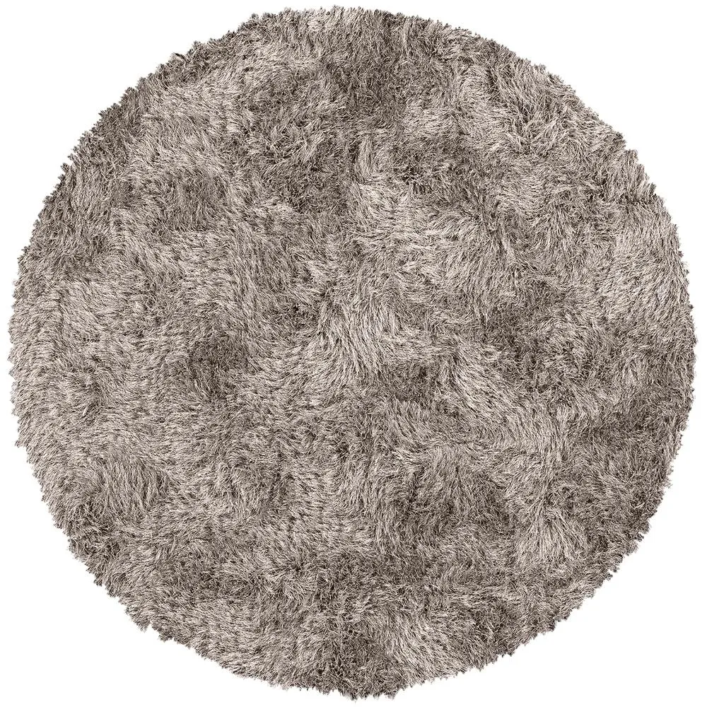 Large Wool Plush Modern Contemporary Round Charcoal Mushroom 10' x 10' Round Area Rug