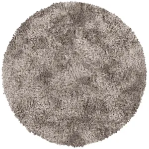 Large Wool Plush Modern Contemporary Round Charcoal Mushroom 10' x 10' Round Area Rug