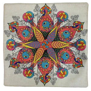 Lightly Padded 'Peacock' Print Cushion Cover