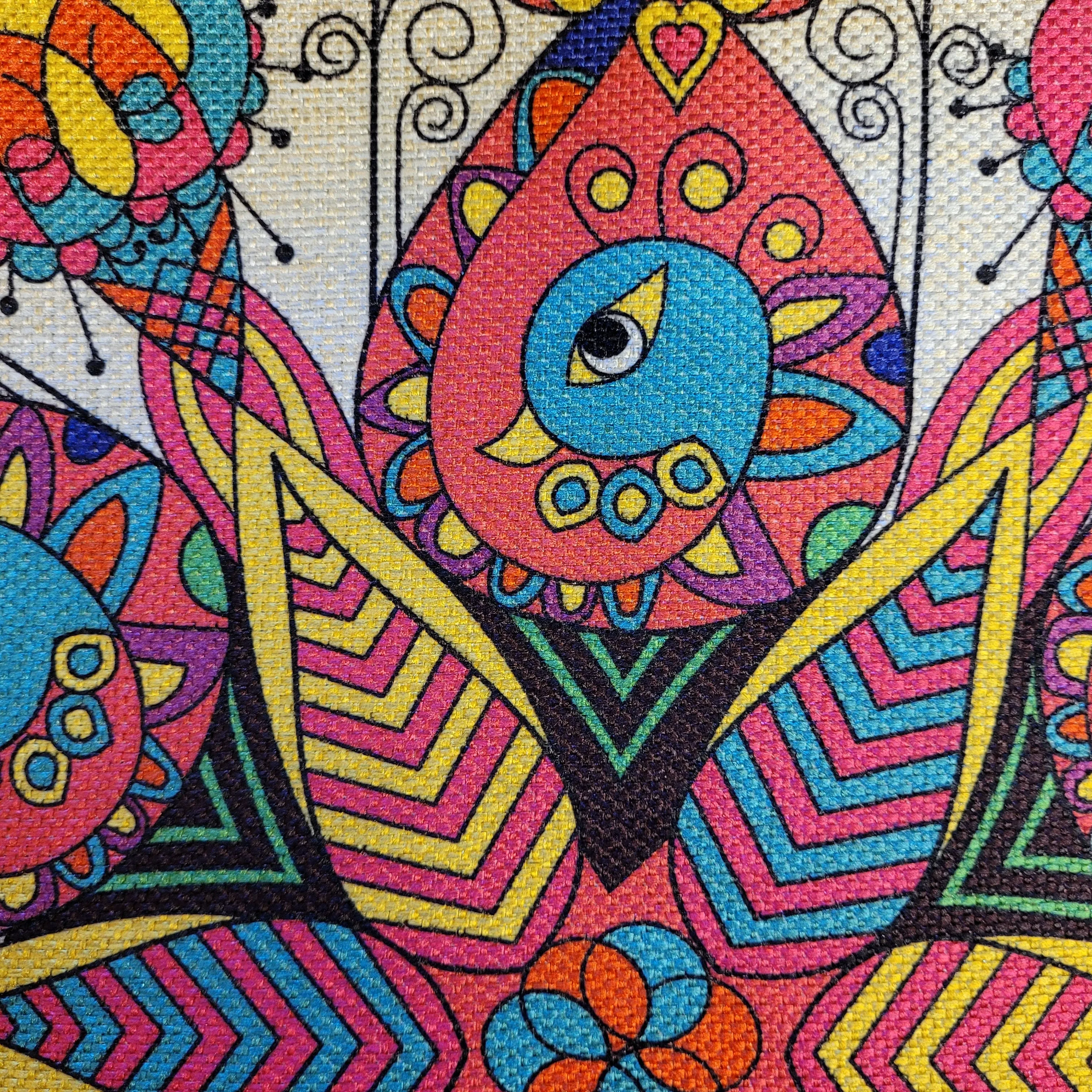 Lightly Padded 'Peacock' Print Cushion Cover