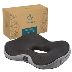 Lillyzen Donut Pillow Memory Foam Seat Cushion Pressure Relief Black
