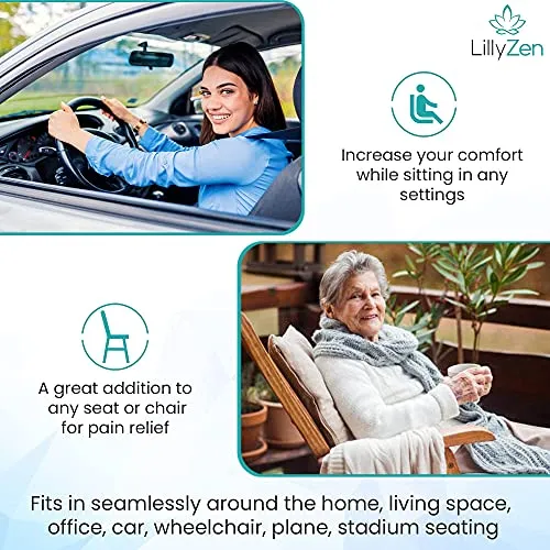 Lillyzen Donut Pillow Memory Foam Seat Cushion Pressure Relief Black
