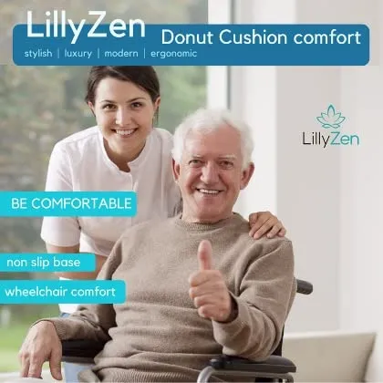 Lillyzen Donut Pillow Memory Foam Seat Cushion Pressure Relief Black