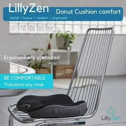 Lillyzen Donut Pillow Memory Foam Seat Cushion Pressure Relief Black