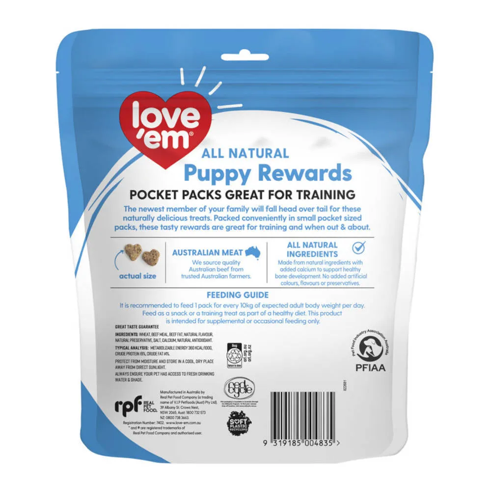 Love'em Pocket Puppy Rewards Dog Treats 120g (6x20g)