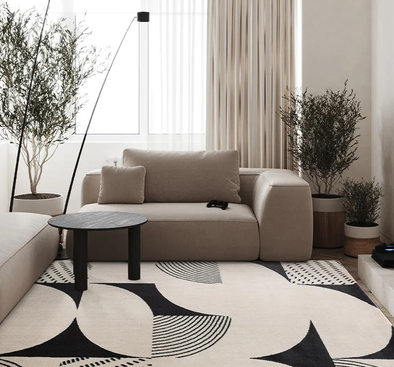 Maxwell Black and White Art Deco Rug
