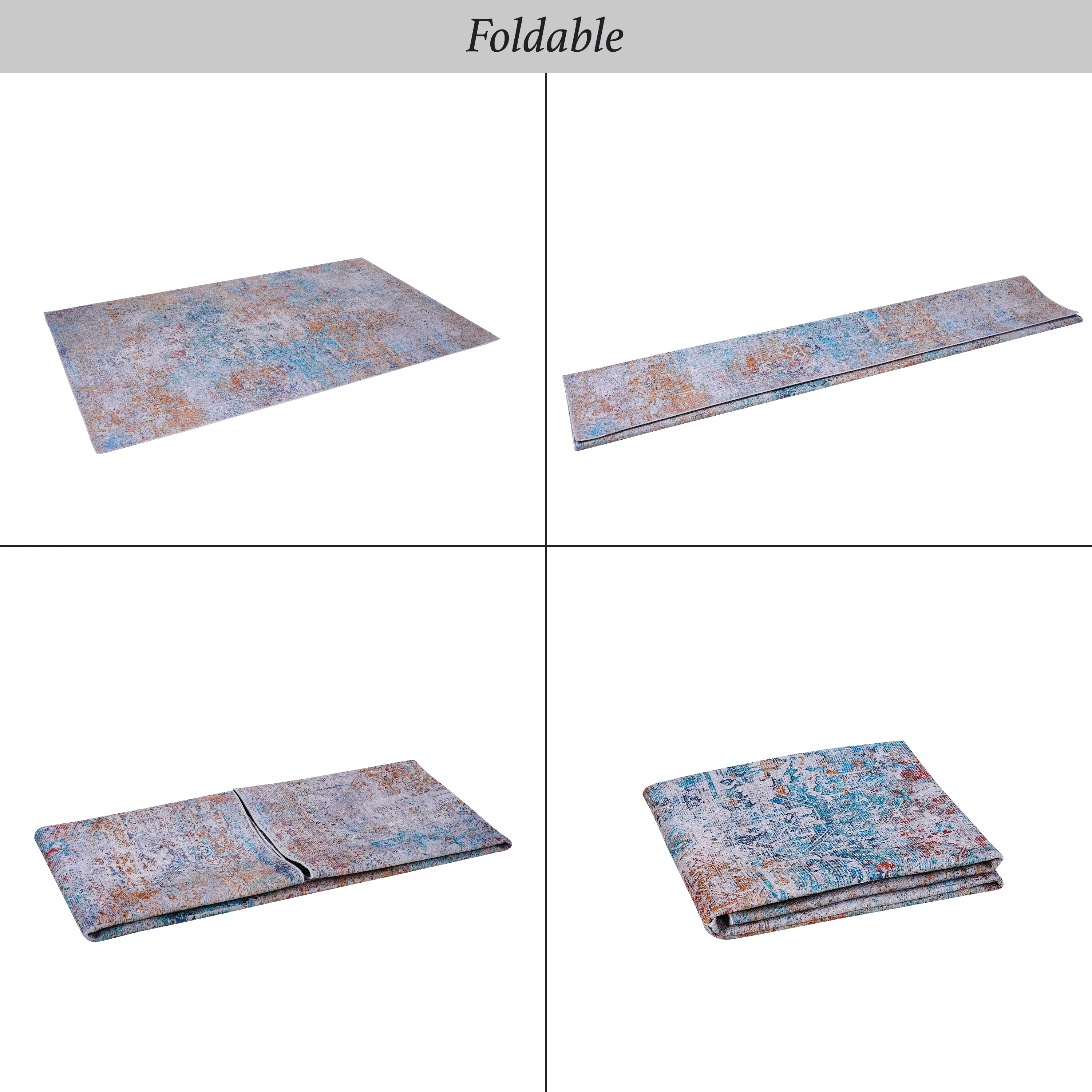 Naar Area Rugs 6x9, Washable Rug, Low-Pile, Non-Slip, Non-Shedding, Foldable, Kid & Pet Friendly - Area Rugs for living room, bedroom, kitchen, dining room rug - Perfect Gifts, (yellow, 6' x 9')