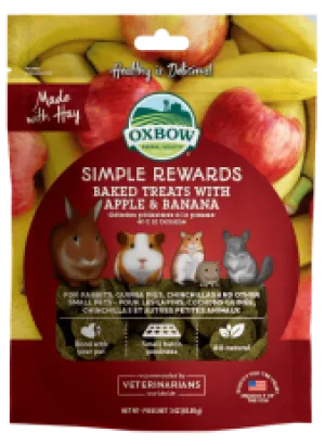 Oxbow Simple Rewards Baked Treats With Apple & Banana