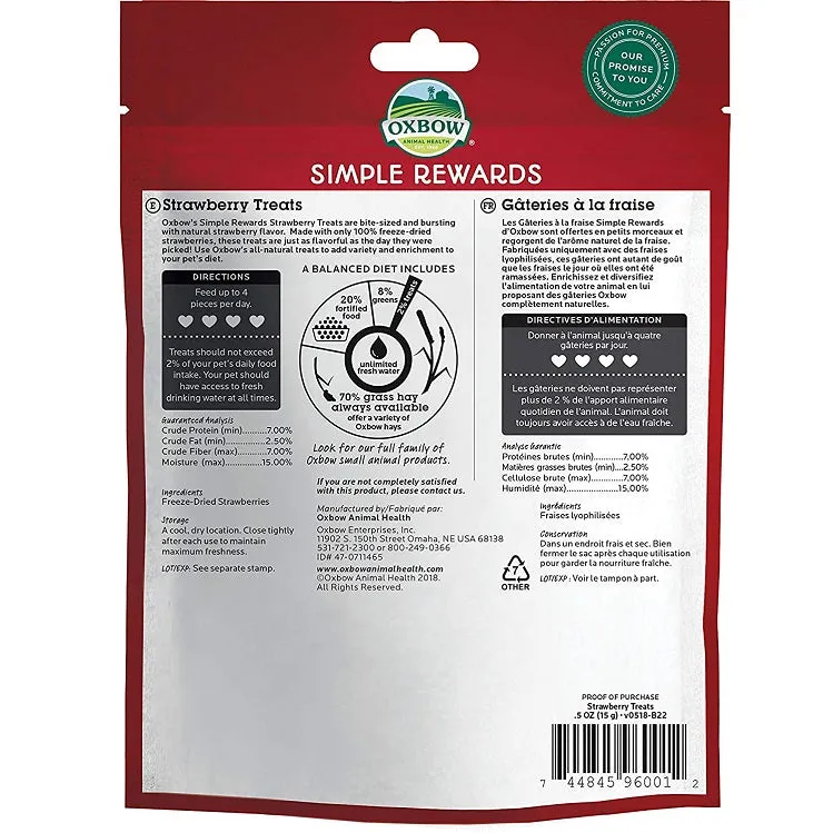 Oxbow Simple Rewards Treats - Strawberry 0.5 oz.