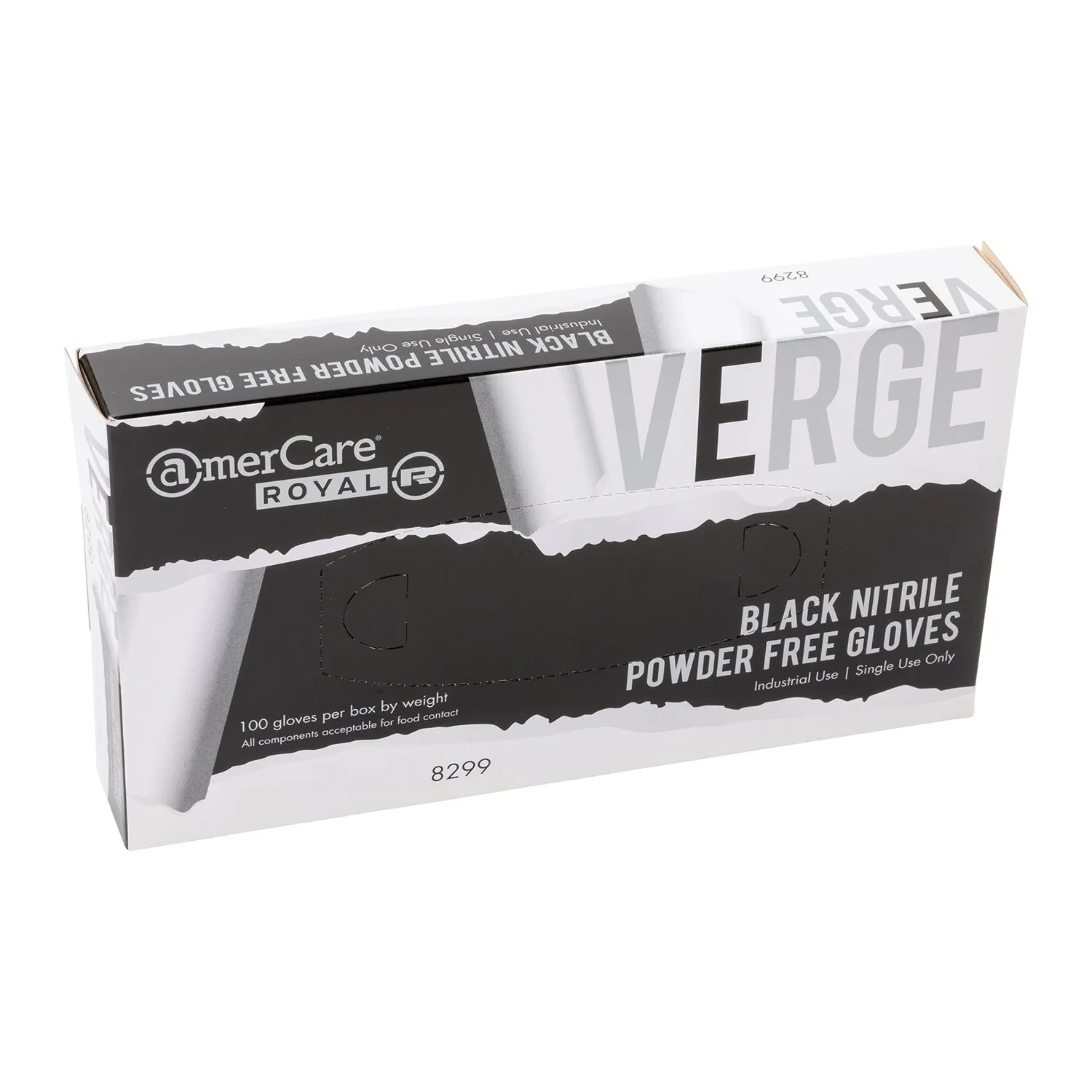 Powder-Free Black Nitrile Verge Gloves (S-XL), Case of 1,000