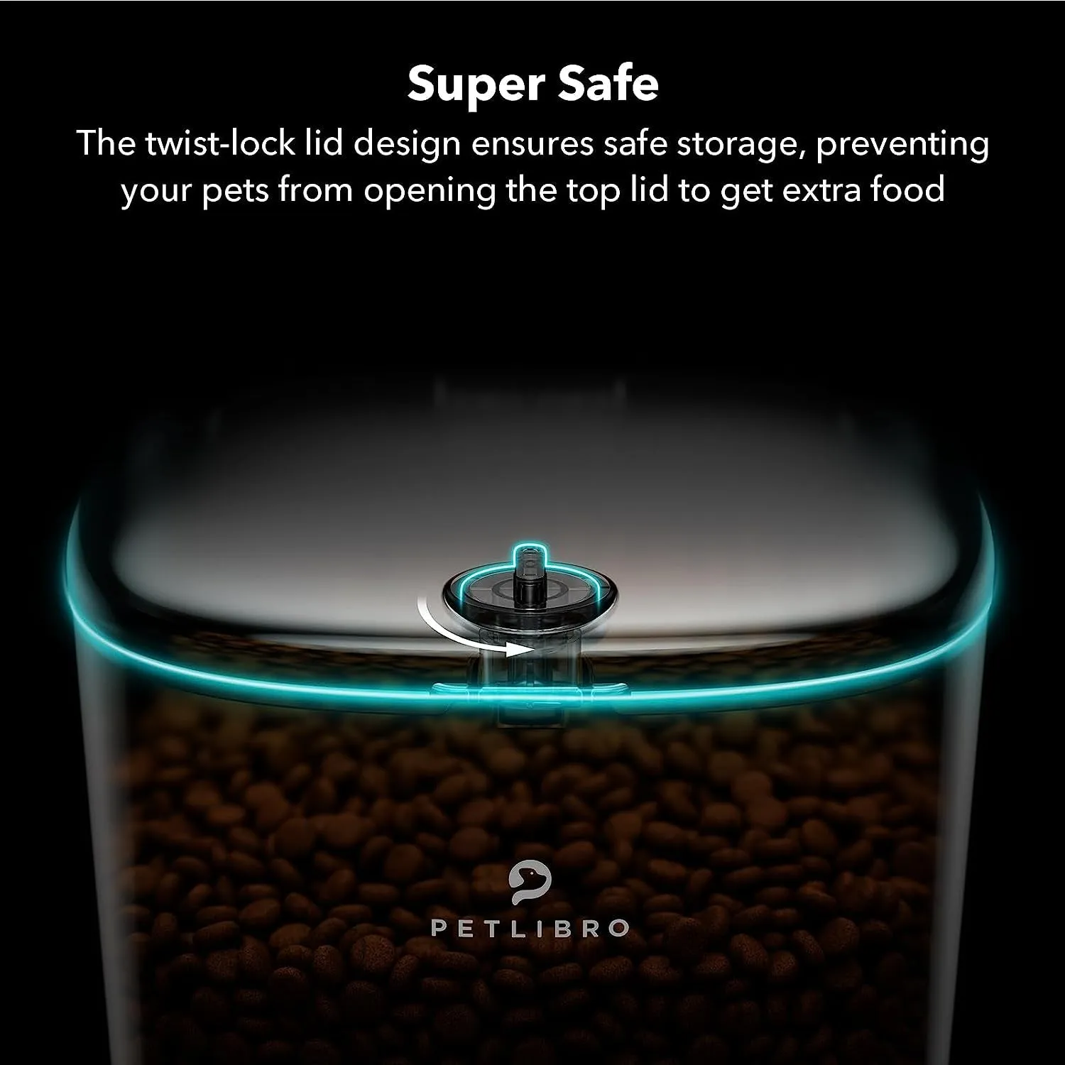 Professional Title: "6L Automatic Pet Feeder with Lock Lid, Timed Dispensing, Low Food Indication, and Anti-Clog Feature - Suitable for Dogs and Cats, Up to 50 Portions & 6 Meals Daily, Black"