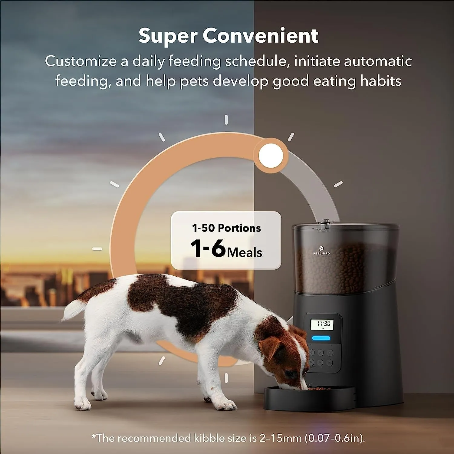 Professional Title: "6L Automatic Pet Feeder with Lock Lid, Timed Dispensing, Low Food Indication, and Anti-Clog Feature - Suitable for Dogs and Cats, Up to 50 Portions & 6 Meals Daily, Black"